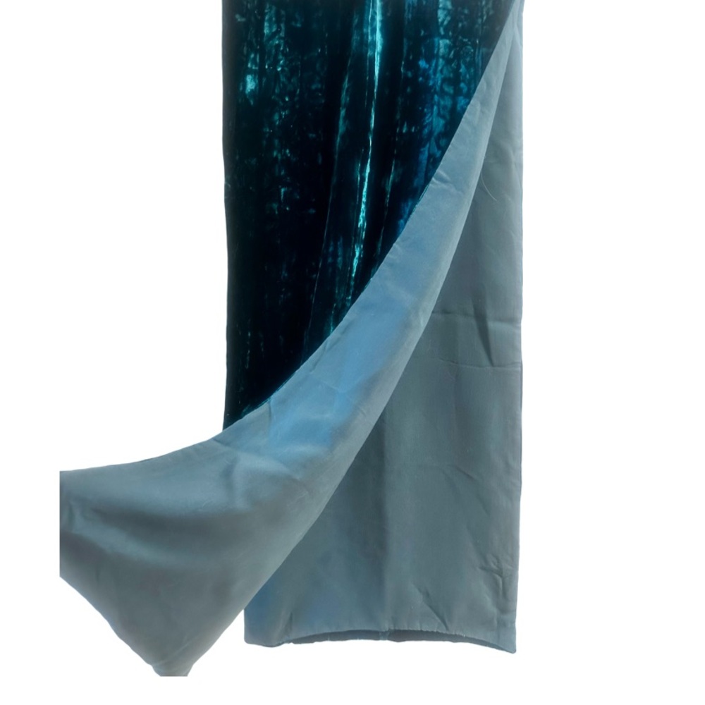 Emerald green crushed velvet and silk scarf